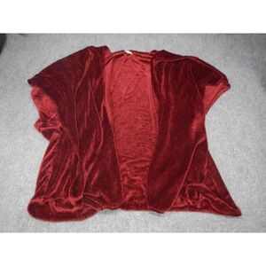Cocoon House Cardigan Wrap Top Burgundy Red Chenille Women's 4X Oversized *‎